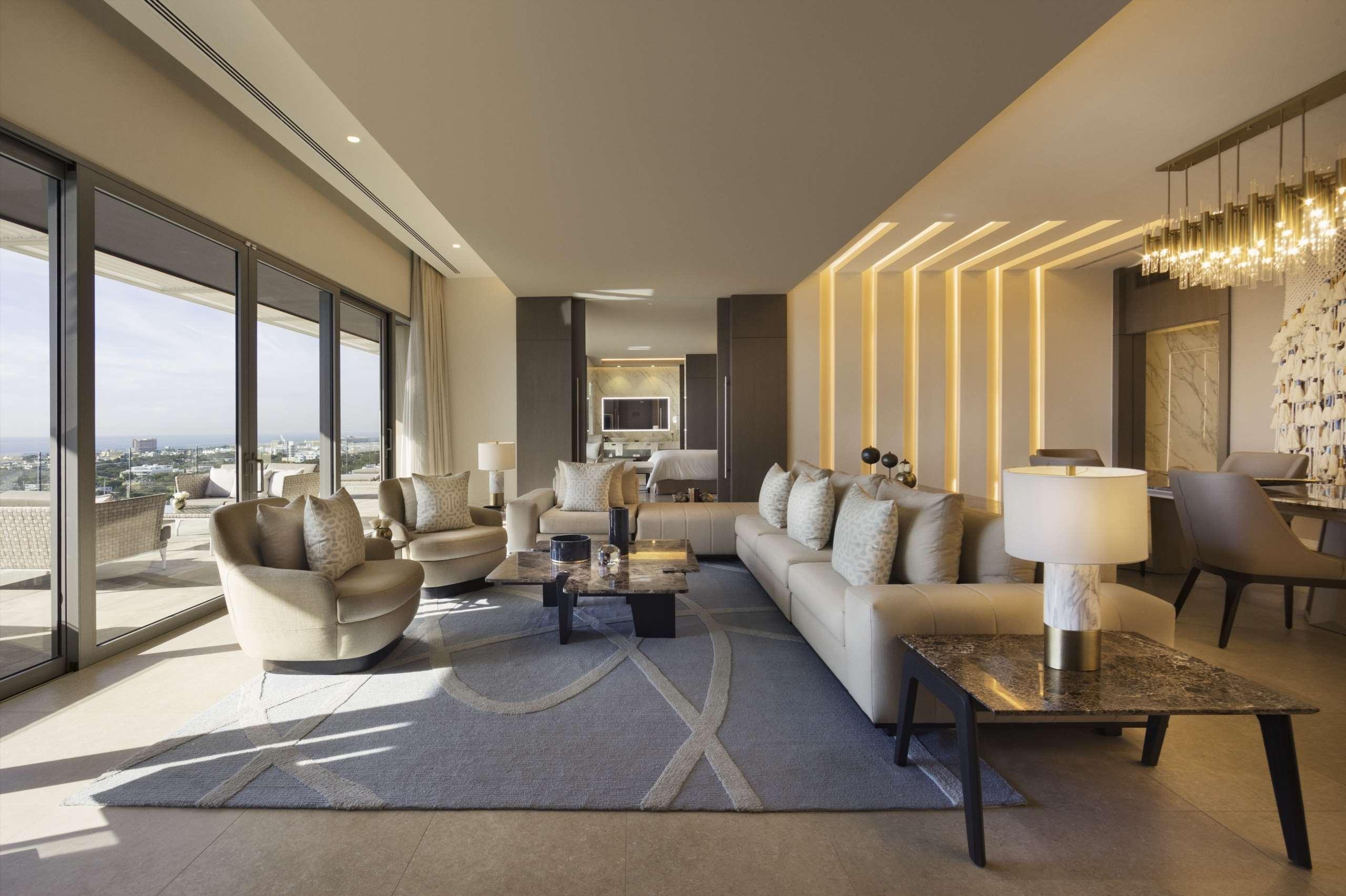 El Embajador, A Royal Hideaway Hotel Santo Domingo Exteriér fotografie The living room of a penthouse at the Ritz-Carlton, DIFC